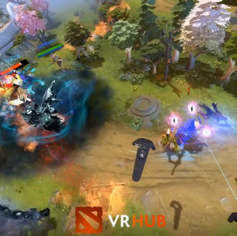 用HTC Vive体验DOTA 2的VR观看模式，感受雄浑壮丽的游戏界面~